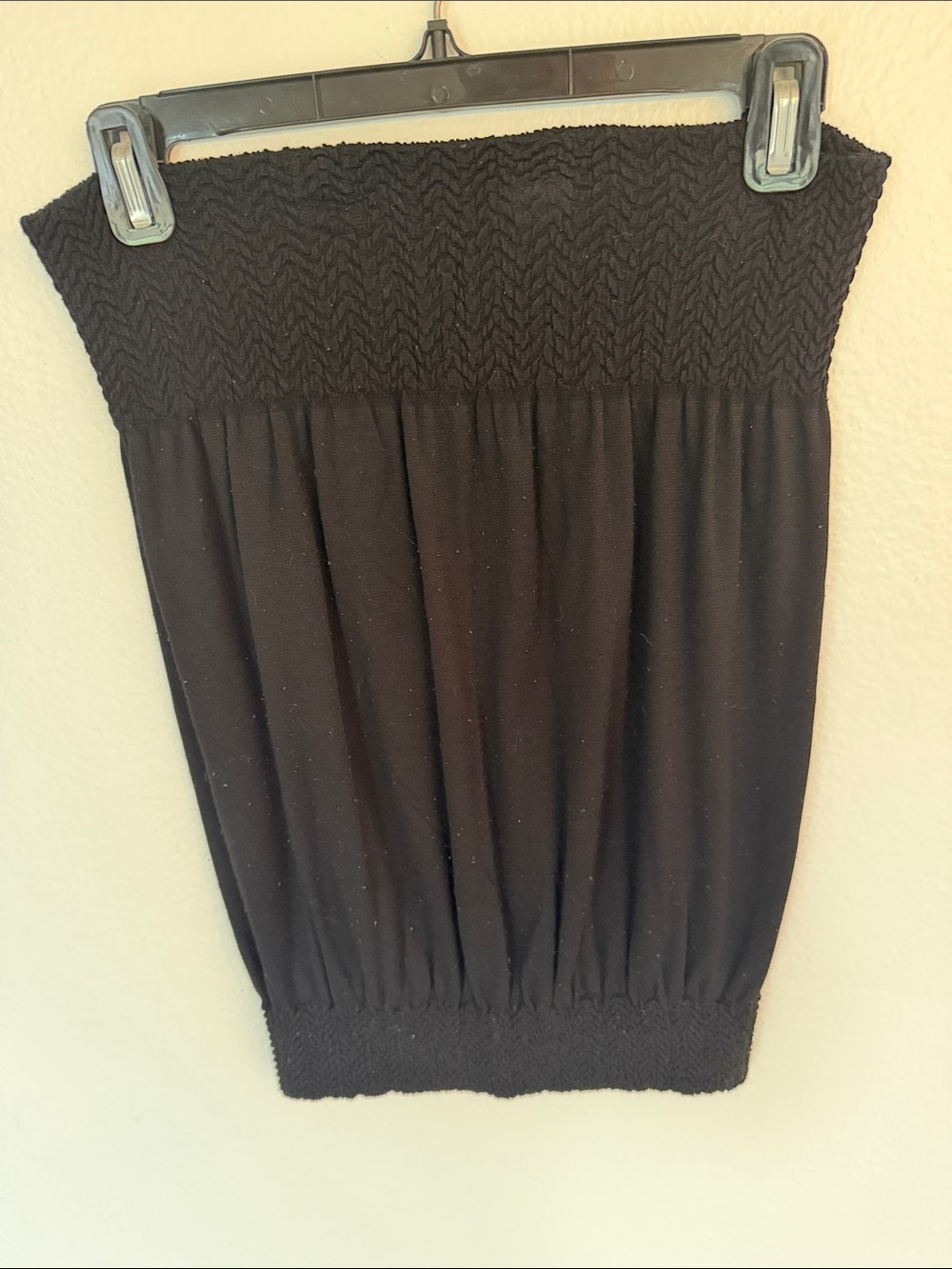 Black Smocked Tube Top